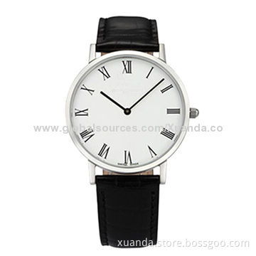 Fashion watch, Japan movement watch for men style, white dial, genuine leather watchNew